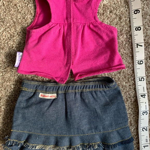 American Girl 18" Doll Retired Outfit Pink Truly Me Tank Top Jean Skirt Headband - Picture 4 of 4